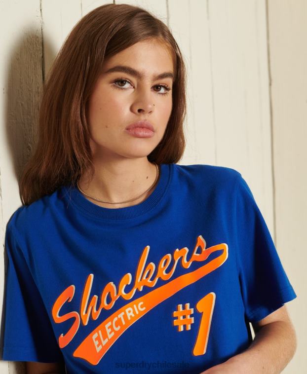 mujer Superdry azul oscuro camiseta oversize boho y rock 2R68Z6295