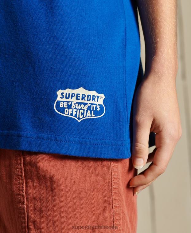 mujer Superdry azul oscuro camiseta oversize boho y rock 2R68Z6295