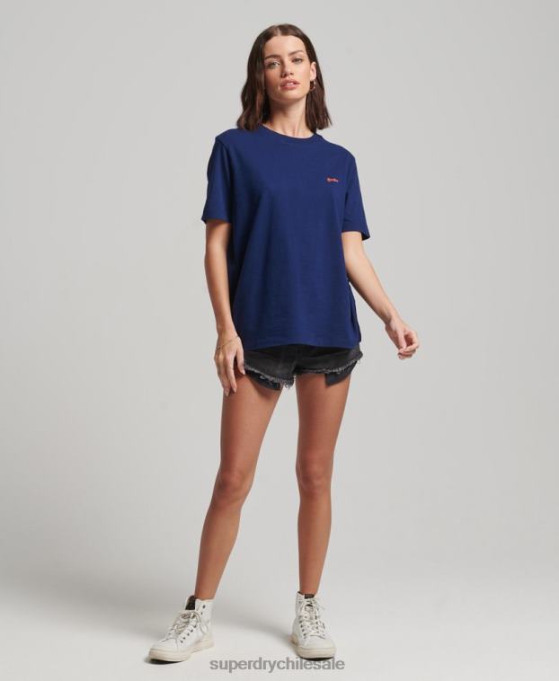 mujer Superdry azul playera con logo bordado 2R68Z2172
