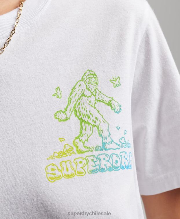 mujer Superdry blanco arbolado camiseta gráfica 2R68Z2736