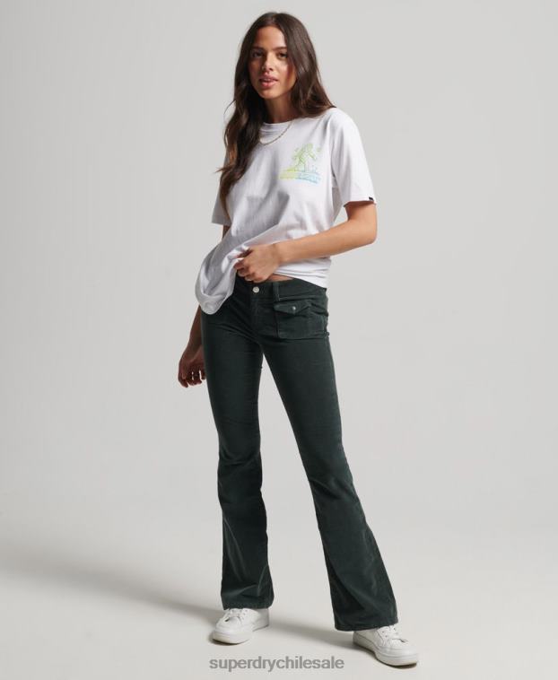 mujer Superdry blanco arbolado camiseta gráfica 2R68Z2736