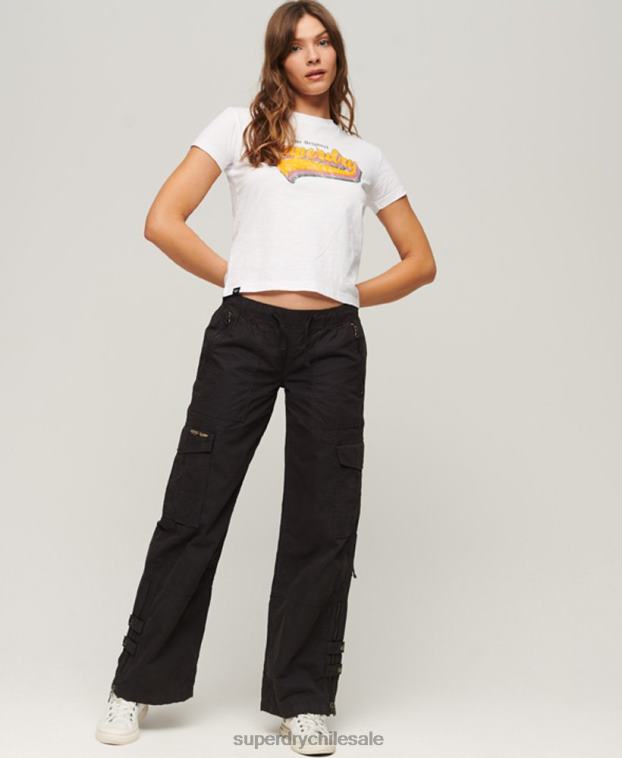 mujer Superdry blanco camiseta arcoíris de los 90 2R68Z2102