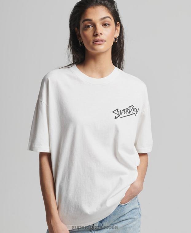 mujer Superdry blanco camiseta cali vintage 2R68Z6301