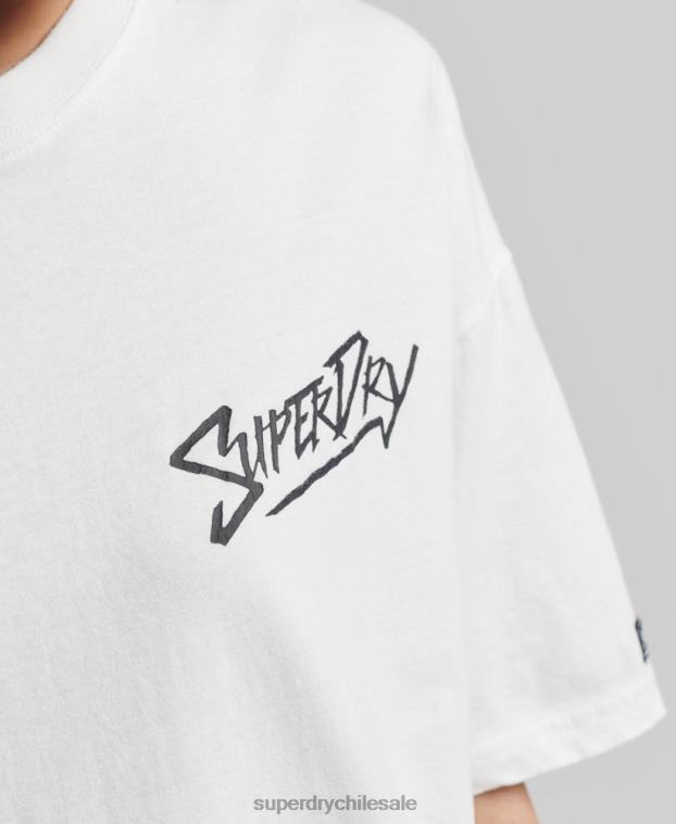 mujer Superdry blanco camiseta cali vintage 2R68Z6301