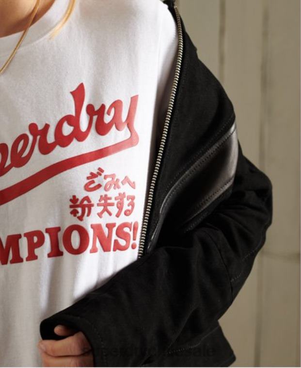 mujer Superdry blanco camiseta colegial del estado de cali 2R68Z2834