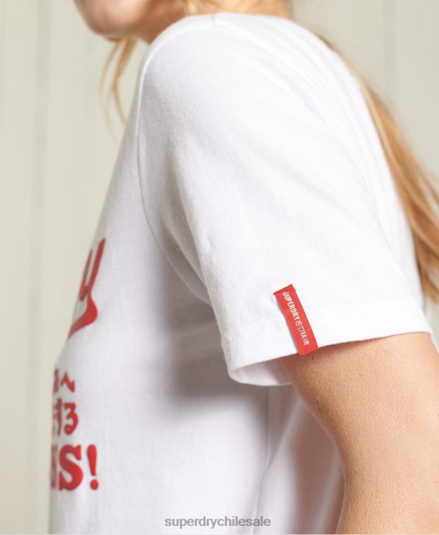 mujer Superdry blanco camiseta colegial del estado de cali 2R68Z2834
