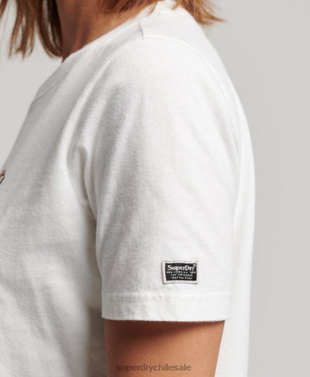 mujer Superdry blanco camiseta con detalles vintage 2R68Z2711