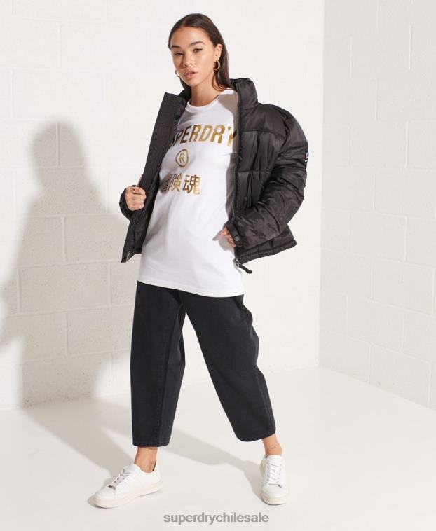 mujer Superdry blanco camiseta con logo estampado 2R68Z6286