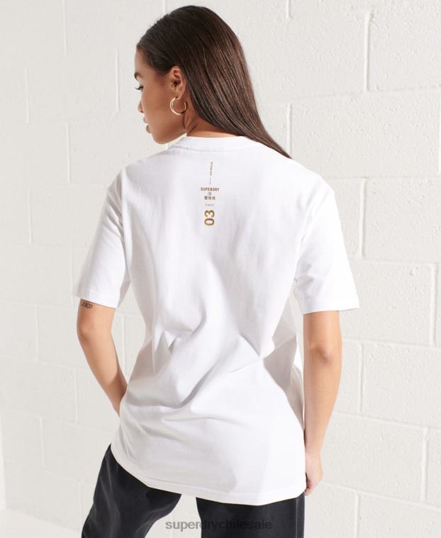 mujer Superdry blanco camiseta con logo estampado 2R68Z6286