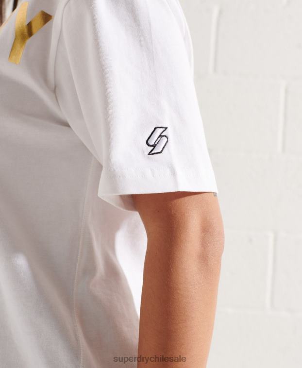 mujer Superdry blanco camiseta con logo estampado 2R68Z6286
