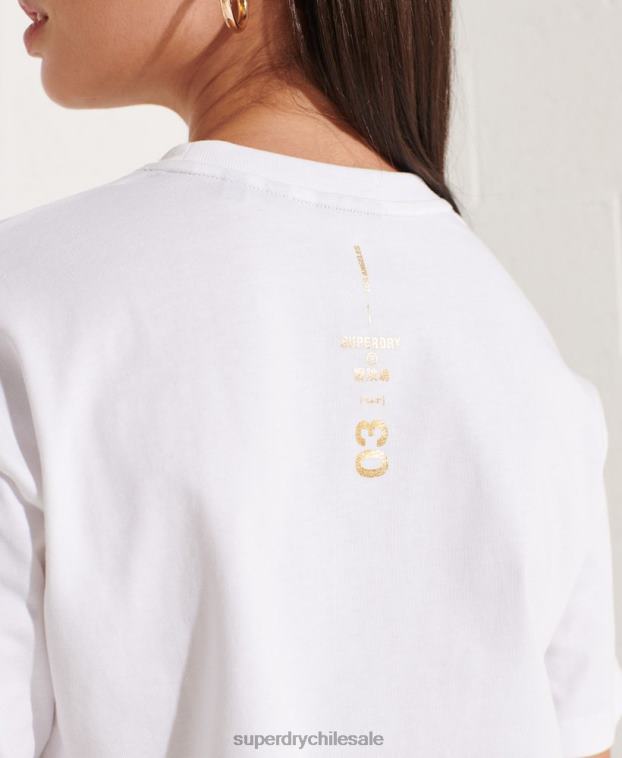 mujer Superdry blanco camiseta con logo estampado 2R68Z6286
