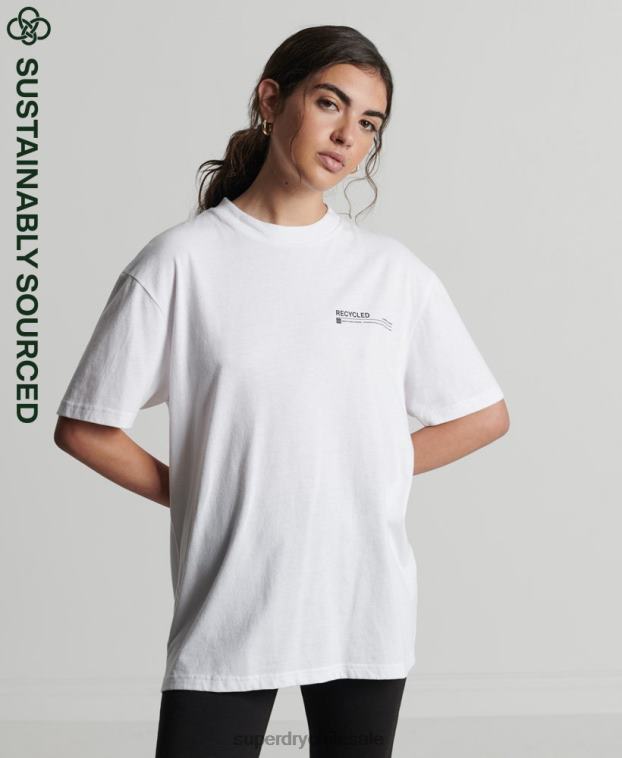 mujer Superdry blanco camiseta con microtop reciclada 2R68Z6255