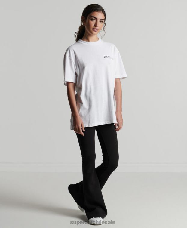 mujer Superdry blanco camiseta con microtop reciclada 2R68Z6255