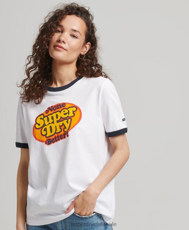 mujer Superdry blanco camiseta cooper nostalgia 2R68Z6309