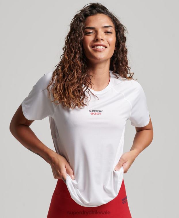 mujer Superdry blanco camiseta core activa 2R68Z2709