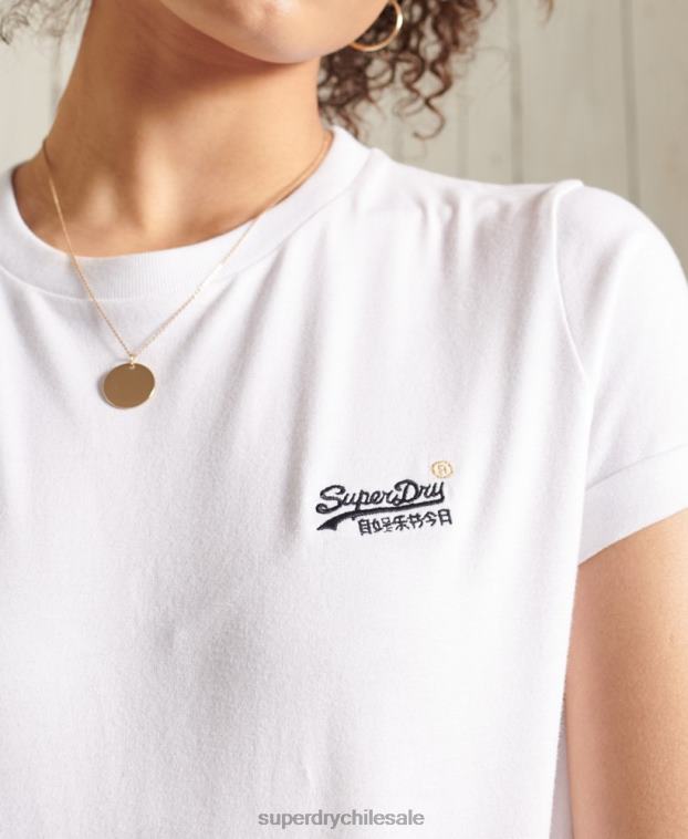 mujer Superdry blanco camiseta de algodón orgánico 2R68Z2847