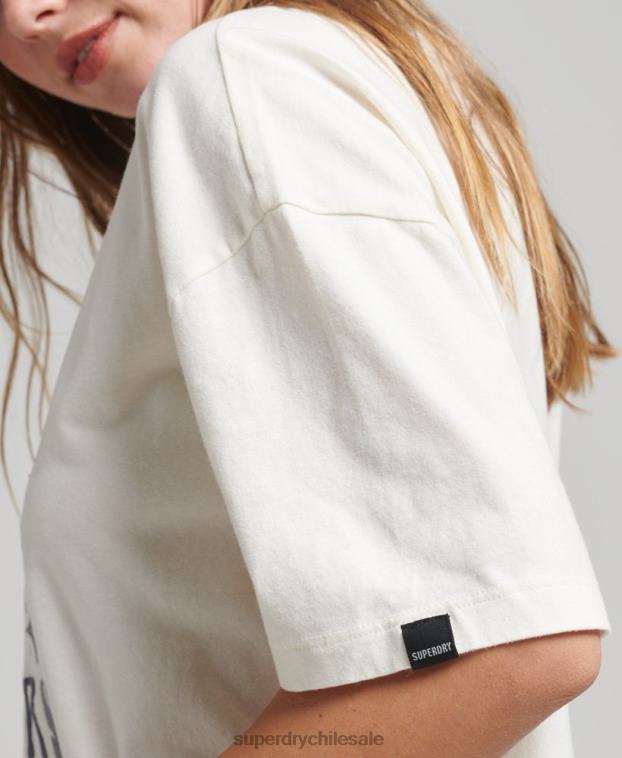 mujer Superdry blanco camiseta folk nómada 2R68Z2724