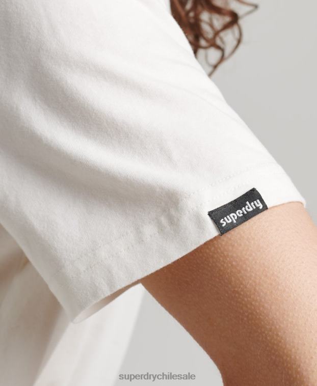 mujer Superdry blanco camiseta gráfica terreno de los 90 2R68Z6276