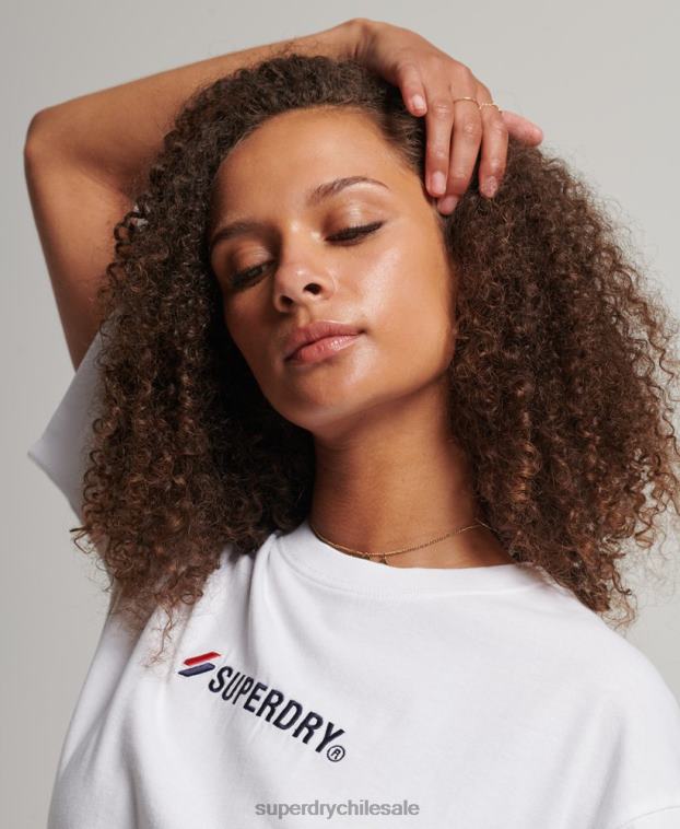 mujer Superdry blanco camiseta holgada con aplique del logo 2R68Z2673