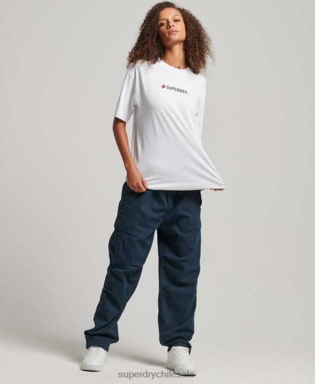 mujer Superdry blanco camiseta holgada con aplique del logo 2R68Z2673