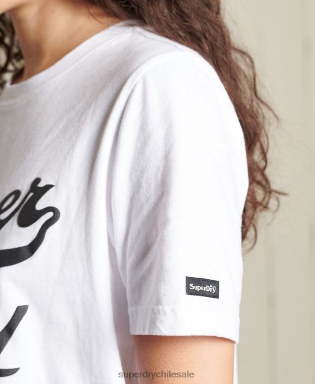 mujer Superdry blanco camiseta negra 2R68Z6269