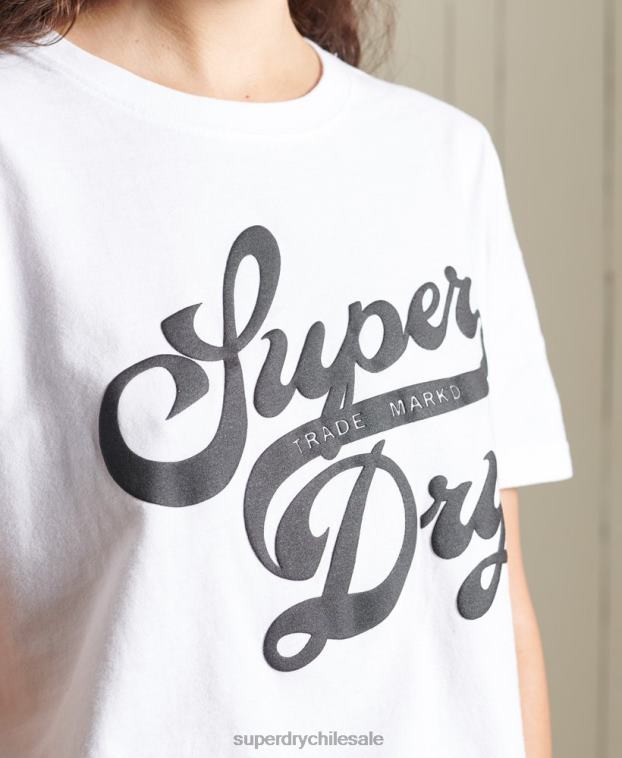 mujer Superdry blanco camiseta negra 2R68Z6269