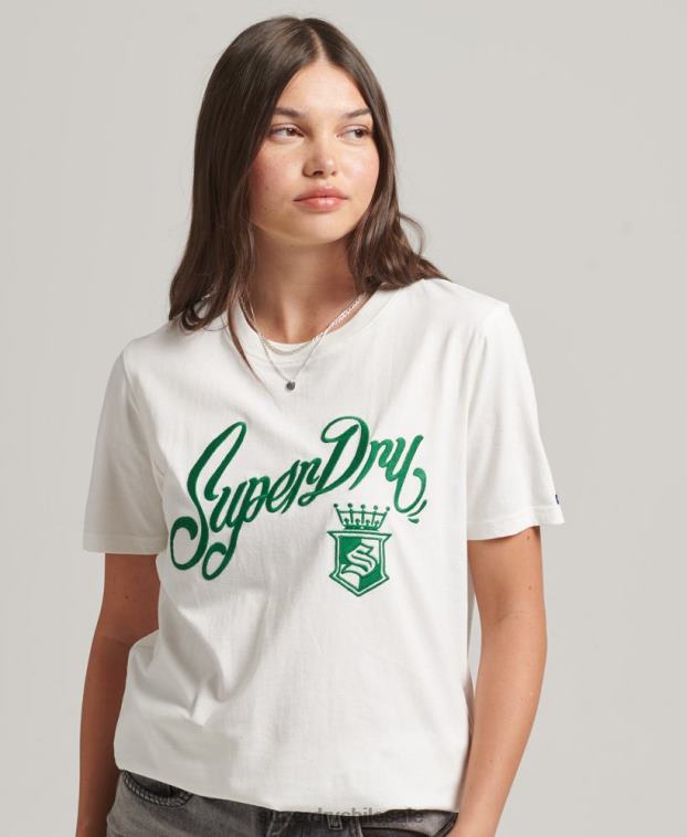 mujer Superdry blanco camiseta orgullo y artesanía 2R68Z2791