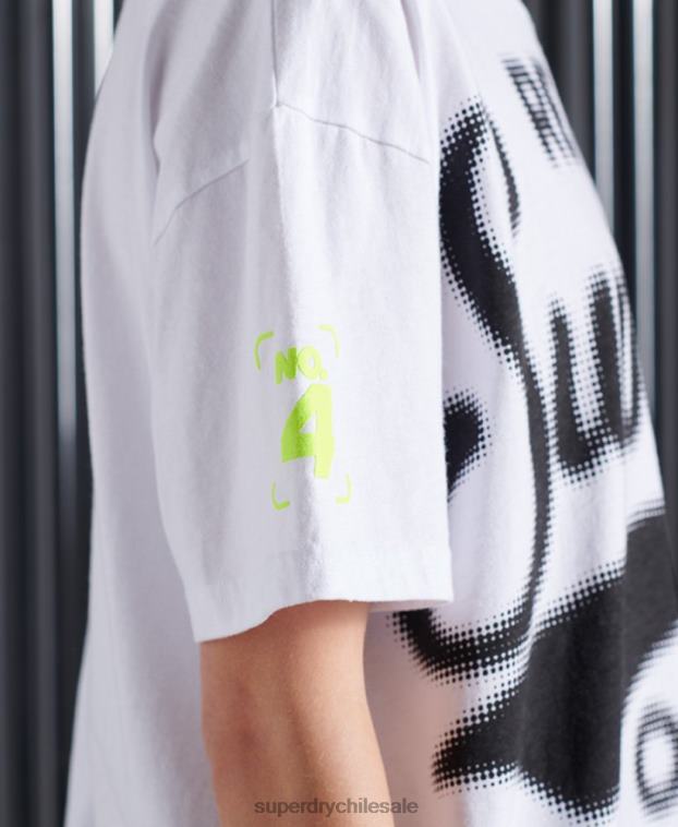 mujer Superdry blanco camiseta super 5 deconstruida 2R68Z2788