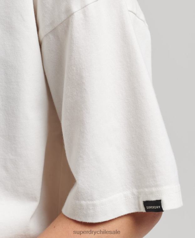 mujer Superdry blanco camiseta vintage con logo y arcoíris 2R68Z6226