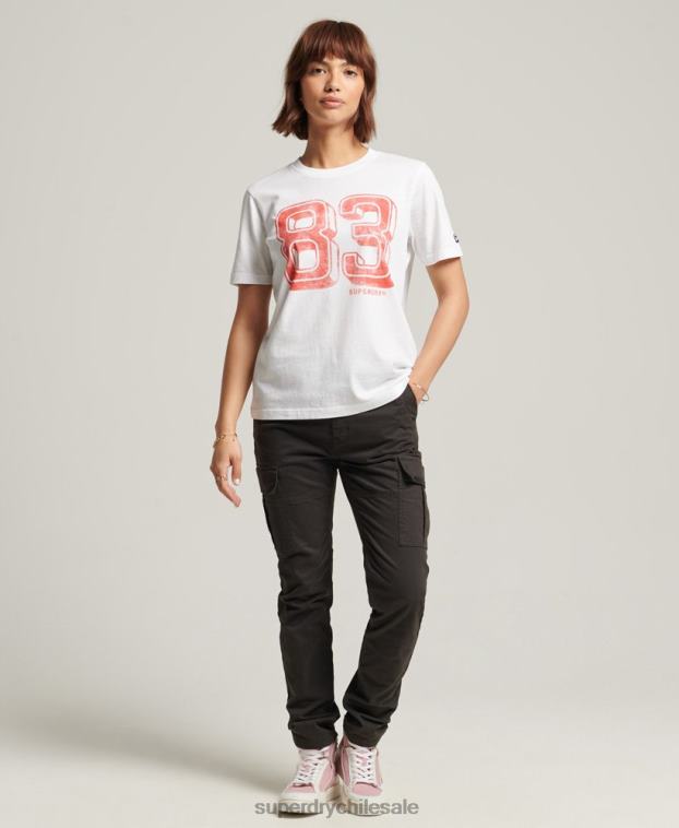 mujer Superdry blanco camiseta vintage de mi generación 2R68Z2845