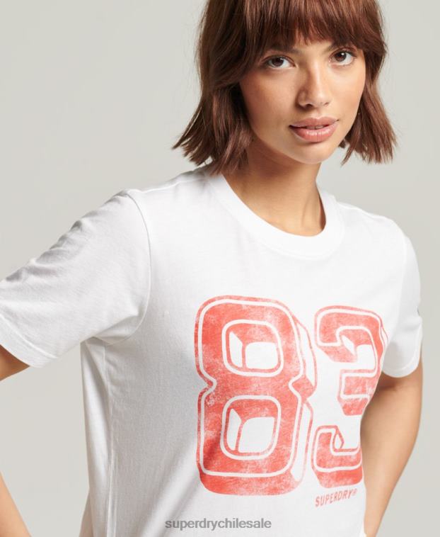 mujer Superdry blanco camiseta vintage de mi generación 2R68Z2845