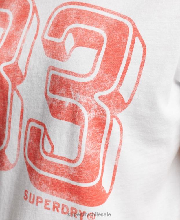 mujer Superdry blanco camiseta vintage de mi generación 2R68Z2845