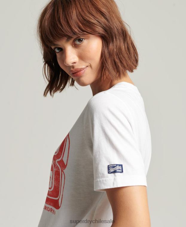 mujer Superdry blanco camiseta vintage de mi generación 2R68Z2845