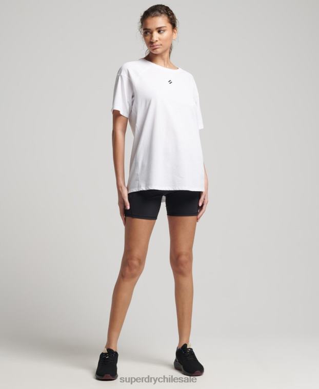 mujer Superdry blanco correr camiseta de manga corta 2R68Z6317