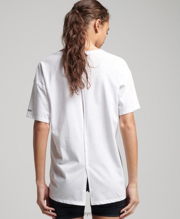 mujer Superdry blanco correr camiseta de manga corta 2R68Z6317