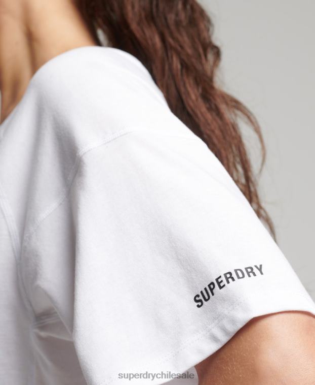 mujer Superdry blanco correr camiseta de manga corta 2R68Z6317