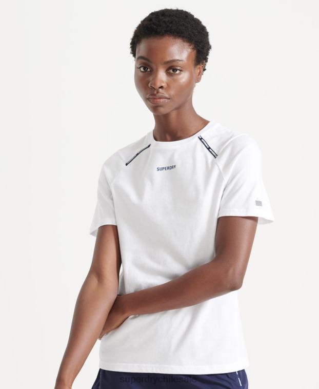 mujer Superdry blanco correr camiseta de manga corta 2R68Z6344