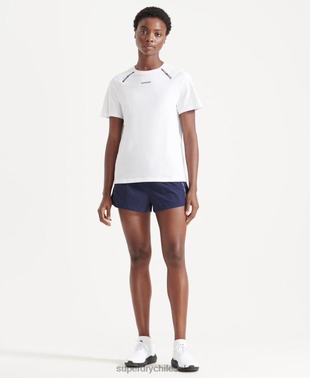 mujer Superdry blanco correr camiseta de manga corta 2R68Z6344