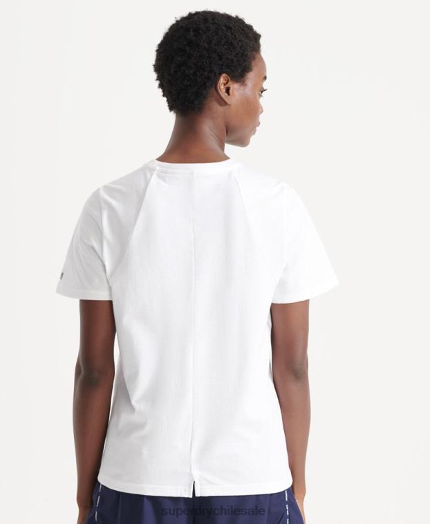 mujer Superdry blanco correr camiseta de manga corta 2R68Z6344