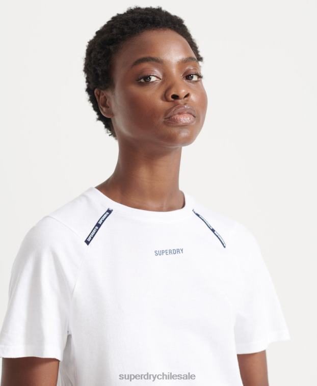 mujer Superdry blanco correr camiseta de manga corta 2R68Z6344