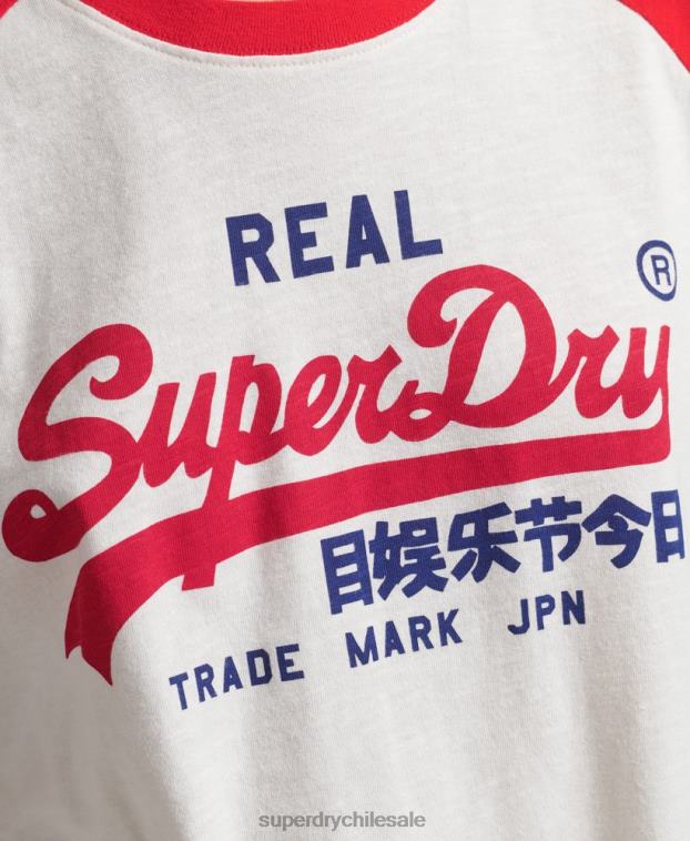 mujer Superdry blanco playera Heritage con logo vintage 2R68Z2837