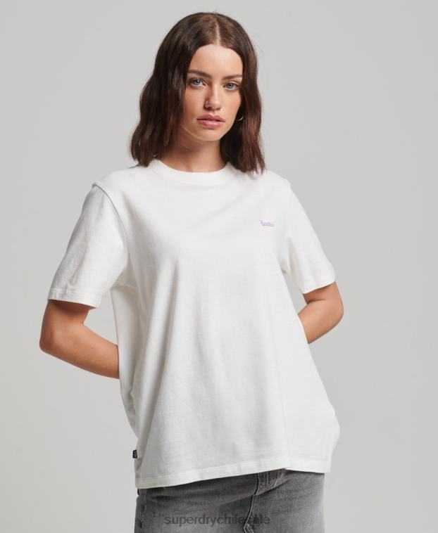 mujer Superdry blanco playera con logo bordado 2R68Z2130