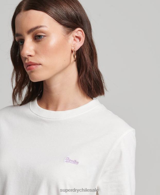 mujer Superdry blanco playera con logo bordado 2R68Z2130