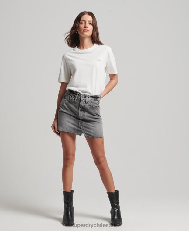 mujer Superdry blanco playera con logo bordado 2R68Z2130