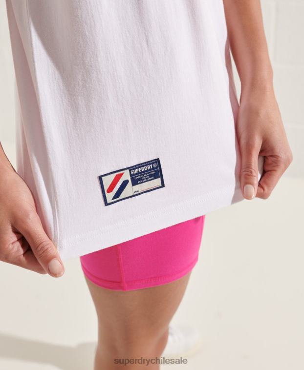 mujer Superdry blanco playera con logo corporativo 2R68Z6289