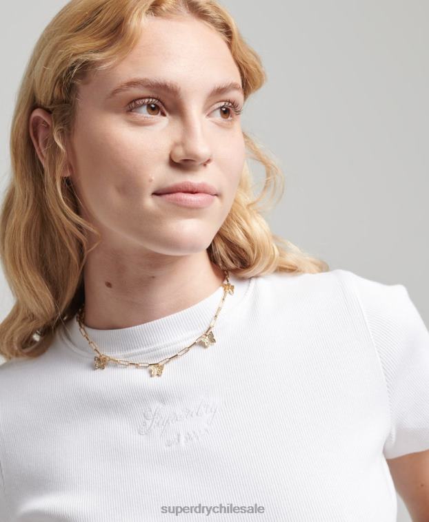 mujer Superdry blanco playera corta code heritage 2R68Z2843