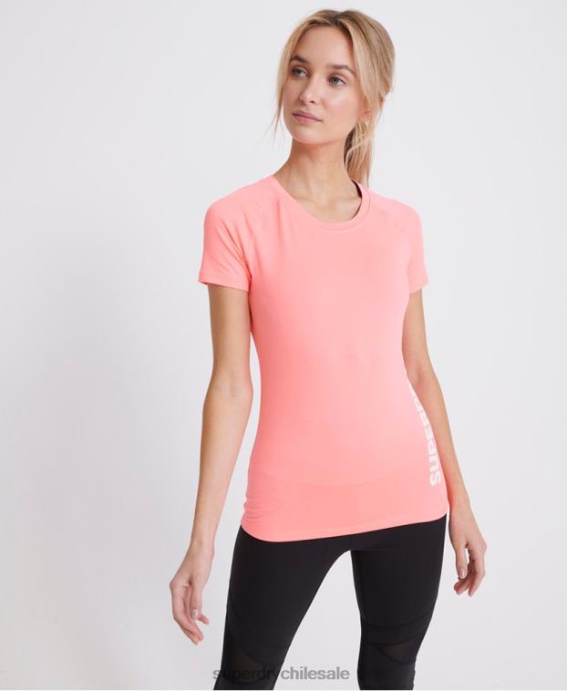 mujer Superdry coral camiseta esencial de entrenamiento 2R68Z2854