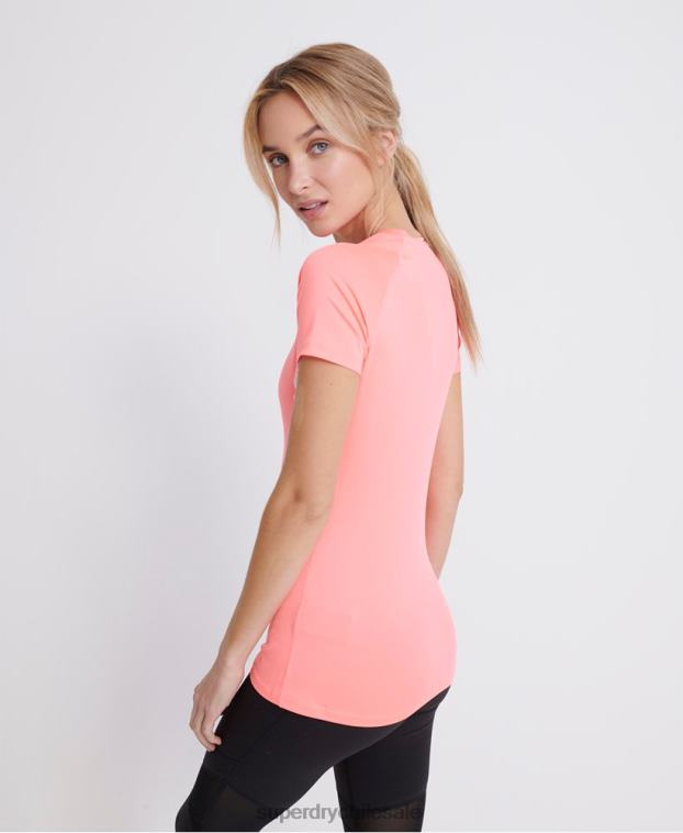 mujer Superdry coral camiseta esencial de entrenamiento 2R68Z2854
