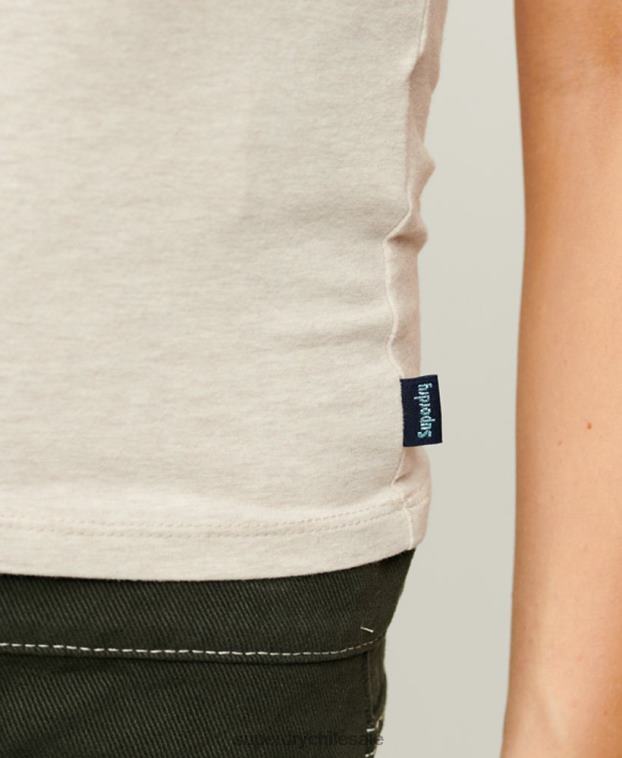 mujer Superdry crema béisbol camiseta para bebé 2R68Z2096