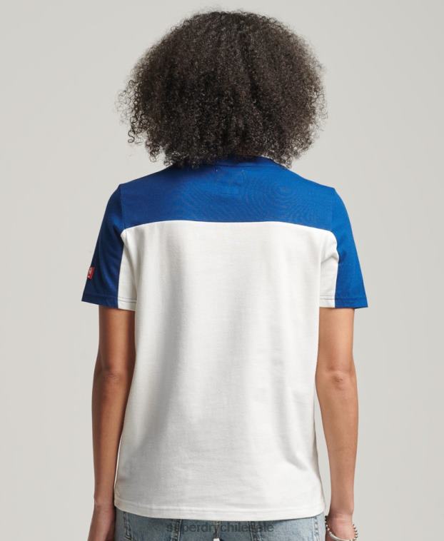 mujer Superdry crema camiseta colegial con logo vintage 2R68Z2763